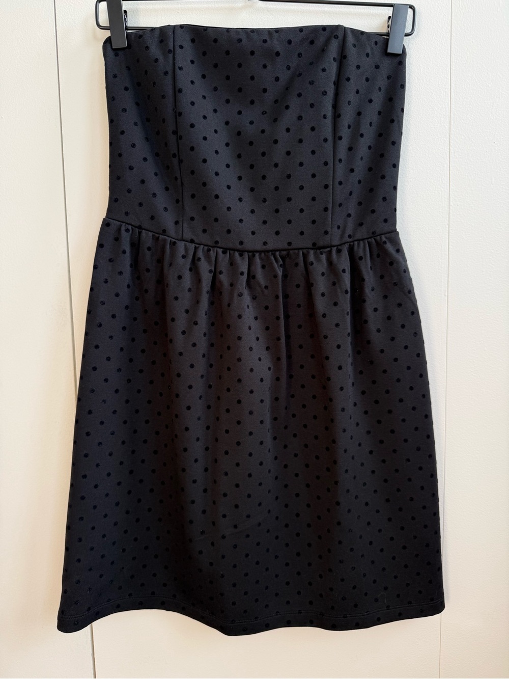Gap Black Polka Dot Strapless Fit & Flare Dress Sz 4